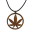  Marijuana Leaf Wood Pendant Necklace